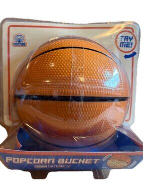 NEW Culturefly Basketball Popcorn Bucket Slide Lid Snack Bowl